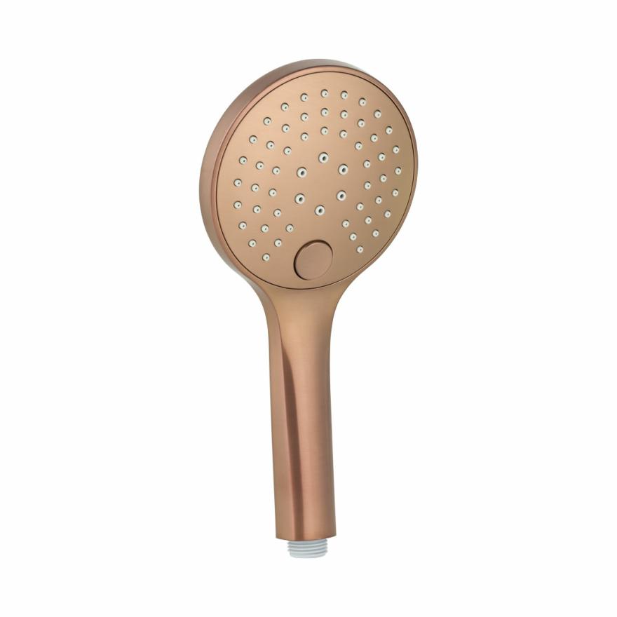 3-Function Round Hand Shower – Brushed Copper Handheld Showers