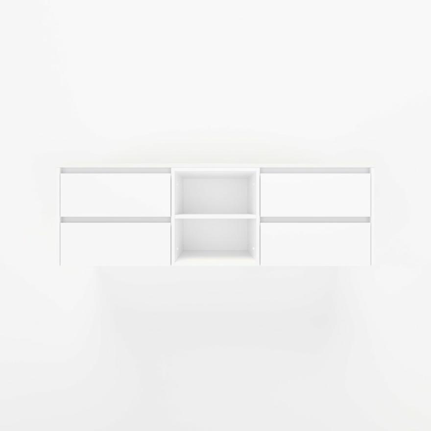 Addison 4-Drawer With Shelves 1614Mm – White 900 To 1700 Vanities