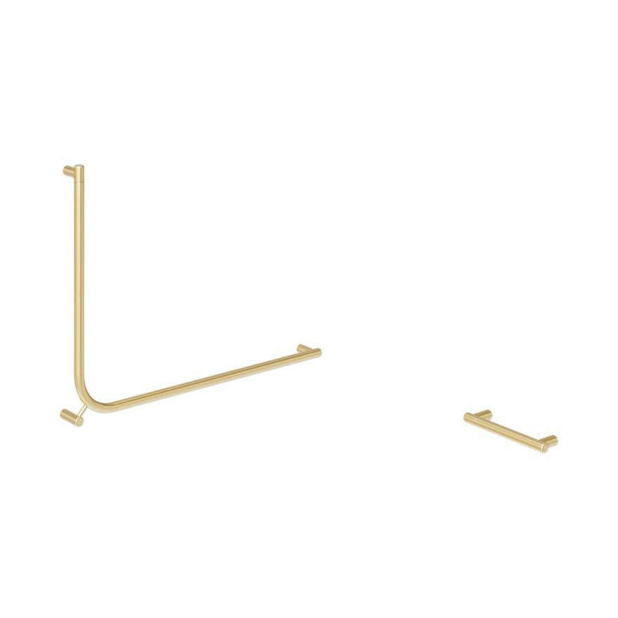 Aliro Accessible 90° Grab Rail – Brushed Brass – Set Accessible