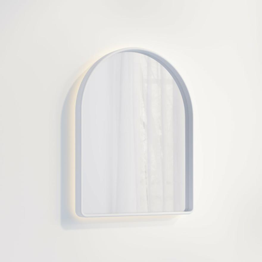 Arch Wall Mirror Led 600 X 750Mm – Matte White (Solid Surface) Arch Mirrors