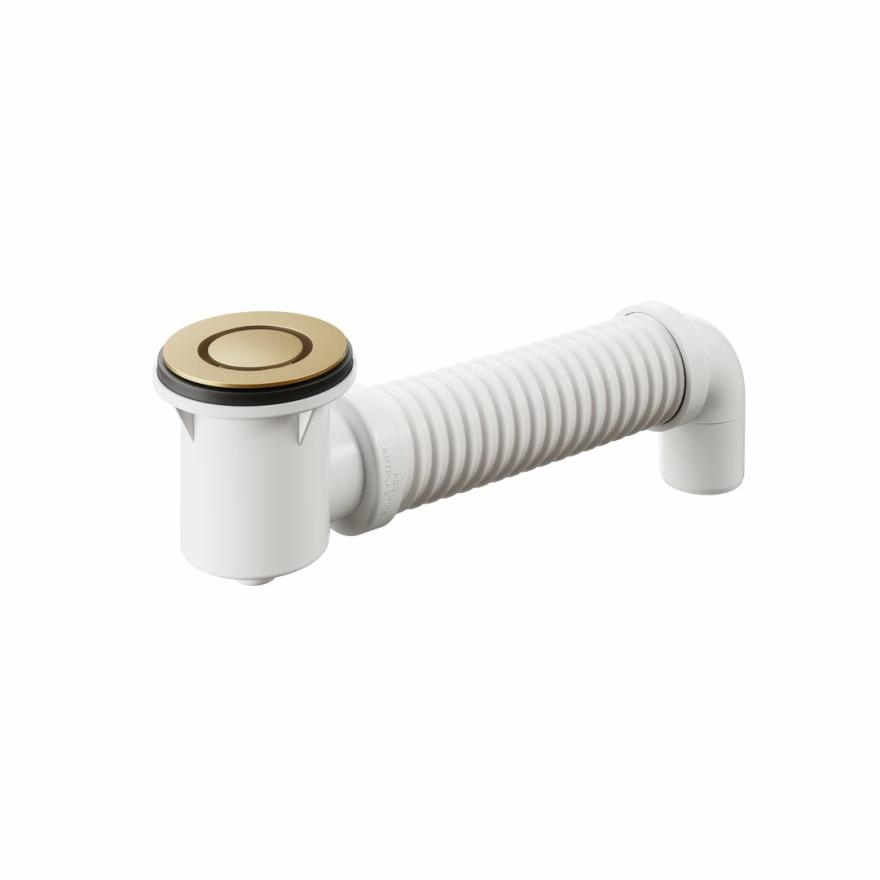 Bath Bend Pop Down With Connector – Brushed Gold Bath Wastes