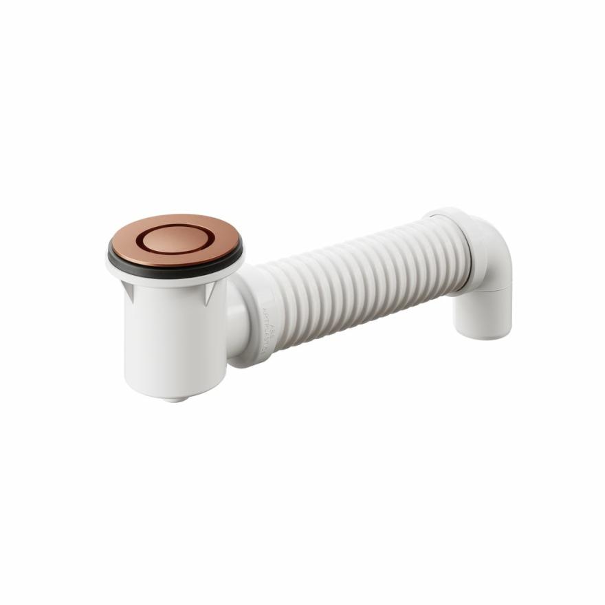 Bath Bend Pop Down With Connector – Brushed Rose Gold Bath Wastes