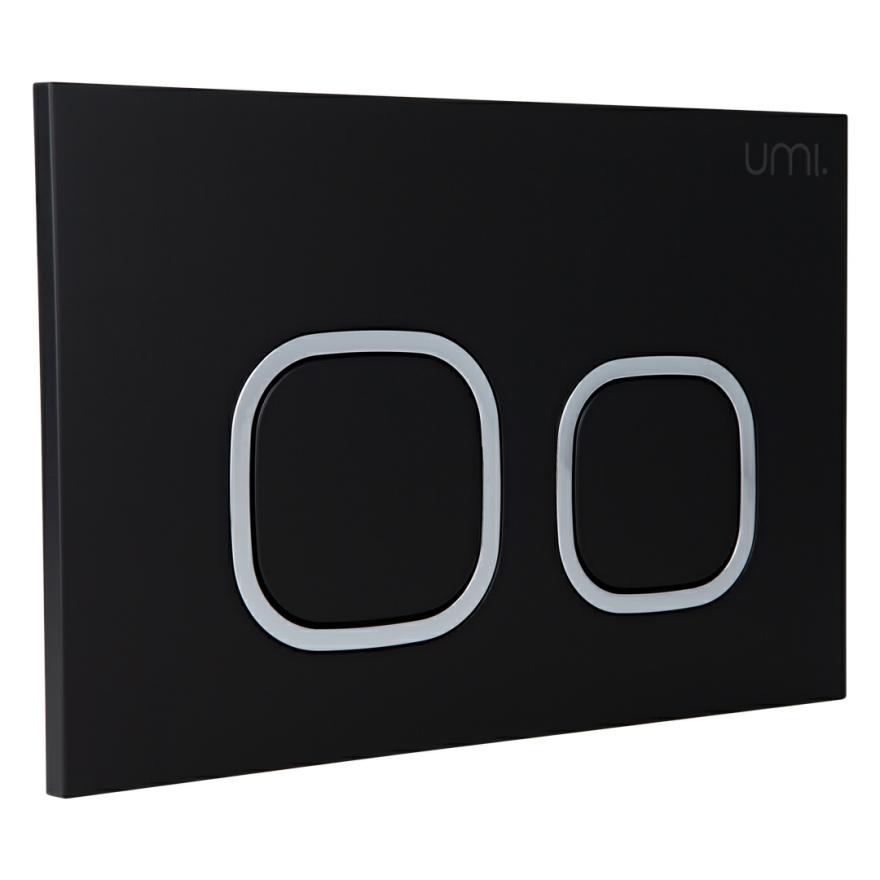 Delta Toilet Button – Black Square – Matte Black Toilet