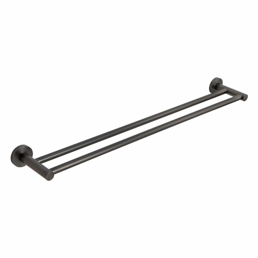 Elysian Double Towel Rail – Brushed Gunmetal Accessories