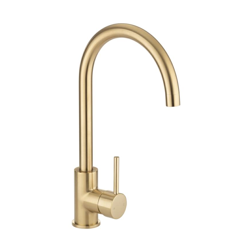 Elysian Kitchen Mixer – Brushed Brass Kitchen Sink Taps And Mixers