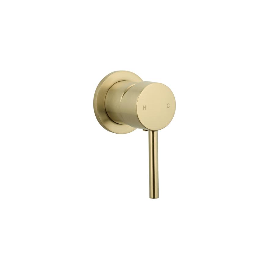 Elysian – Minimal Mixer – Brushed Brass Shower Taps And Mixers