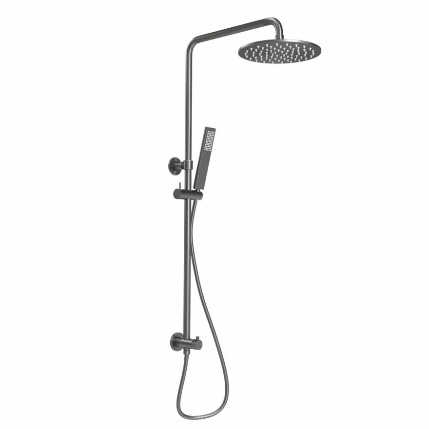 Finley Shower Rail Set – Brushed Gunmetal Shower Sets