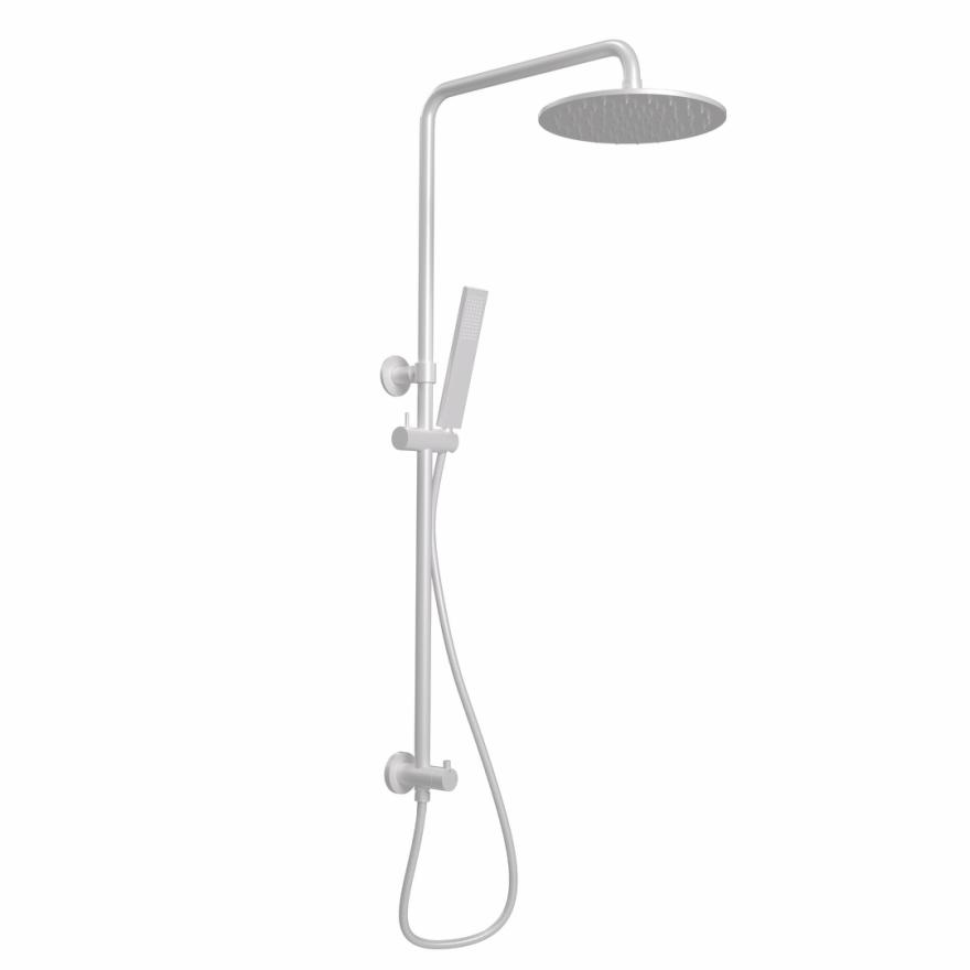 Finley Shower Rail Set – White Shower Sets