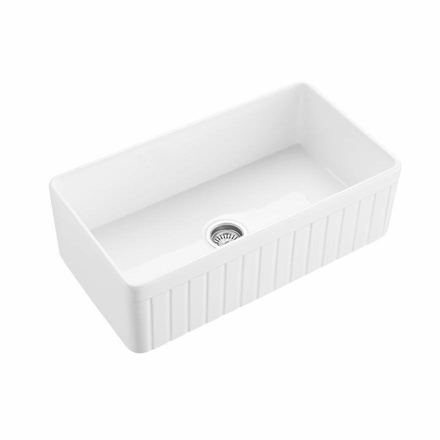 Hartley Single Farmhouse Fireclay Sink – Gloss White Farmhouse Sinks