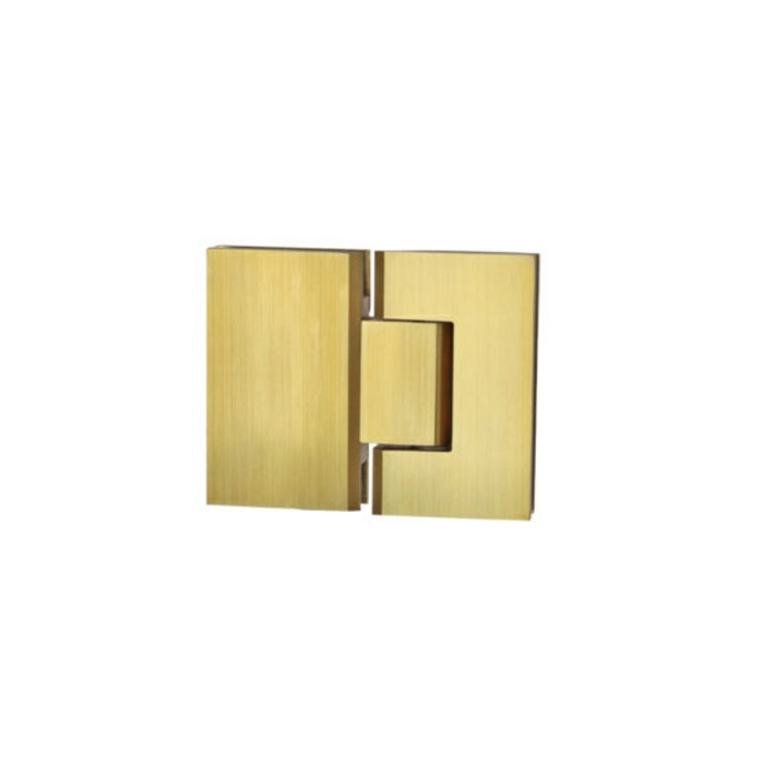 Kenzie Glass-To-Glass Shower Hinge – Brushed Brass Glass Hardware