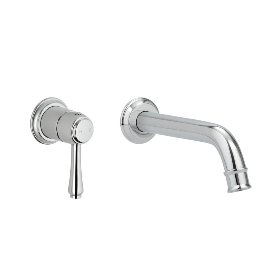 Kingsley Minimal Mixer & Spout Set- Chrome Basin Taps And Mixers