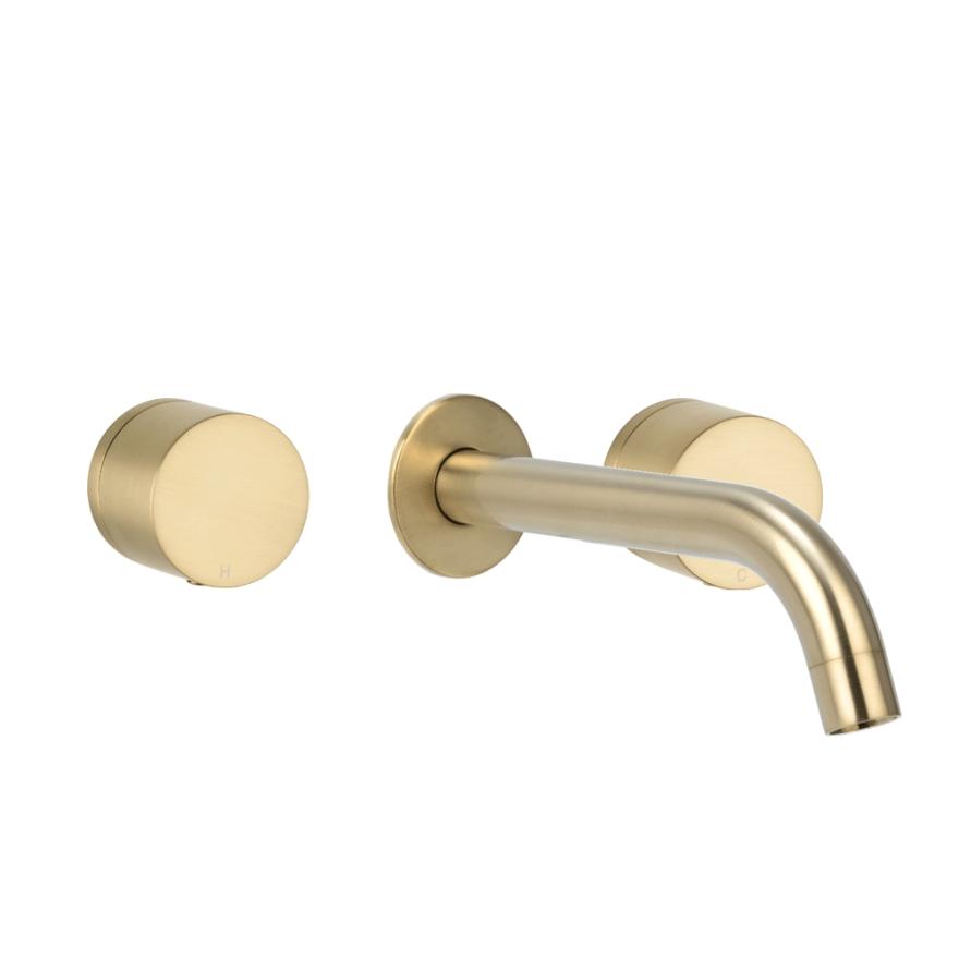 Milani Assembly Taps & Spout Set – Brushed Brass Basin Taps And Mixers