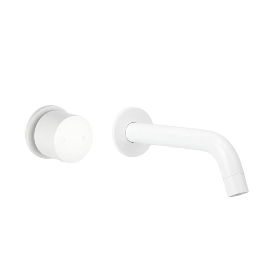 Milani Progressive Mixer & Spout Set – White Basin Taps And Mixers