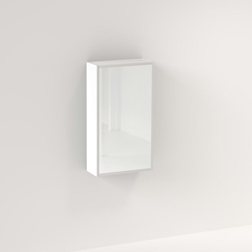 Myra 1 Door Mirror Cabinet 450Mm – Matte White Mirror Cabinets