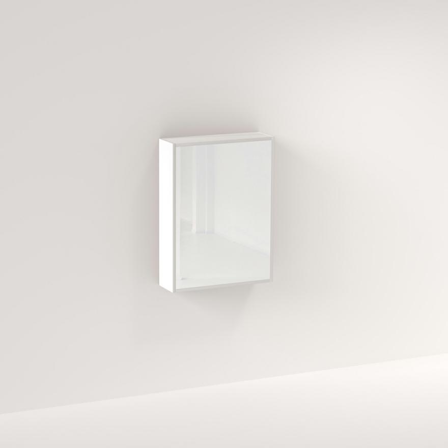 Myra 1-Door Mirror Cabinet 600Mm – Matte White 2Pac Mirror Cabinets