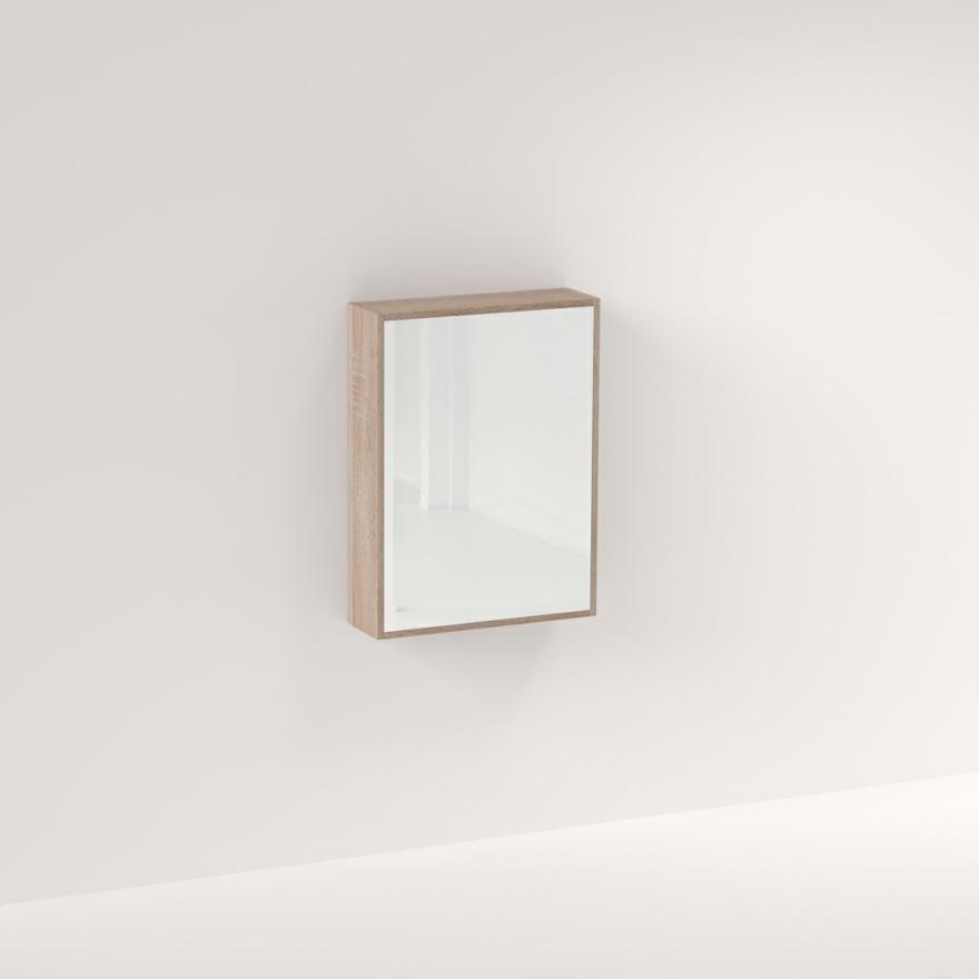 Myra 1 Door Mirror Cabinet 600Mm – White Ash Oak Mirror Cabinets