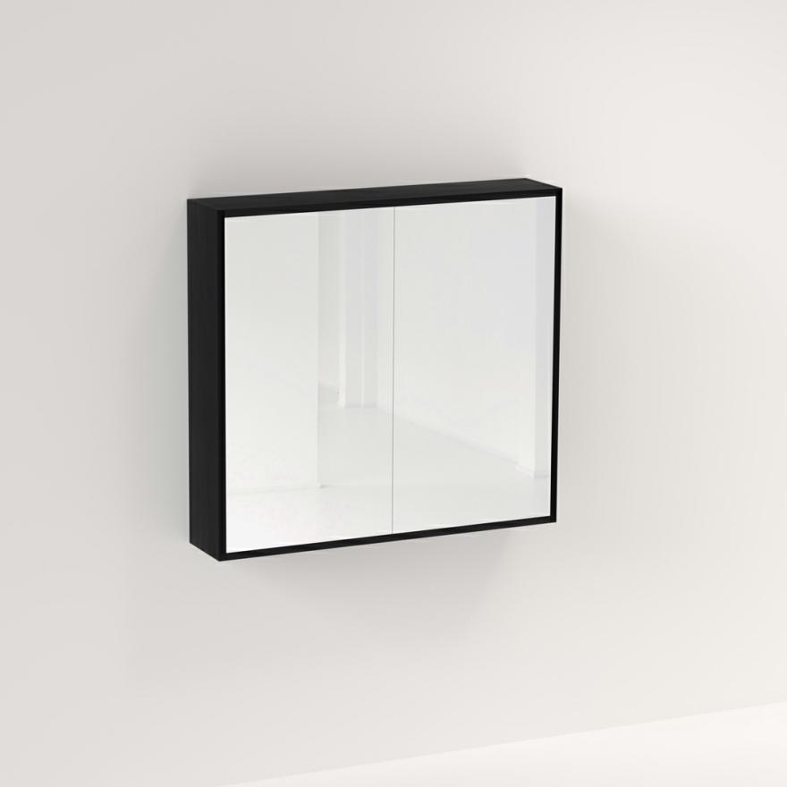 Myra 2 Door Mirror Cabinet 864Mm – Black Oak Mirror Cabinets