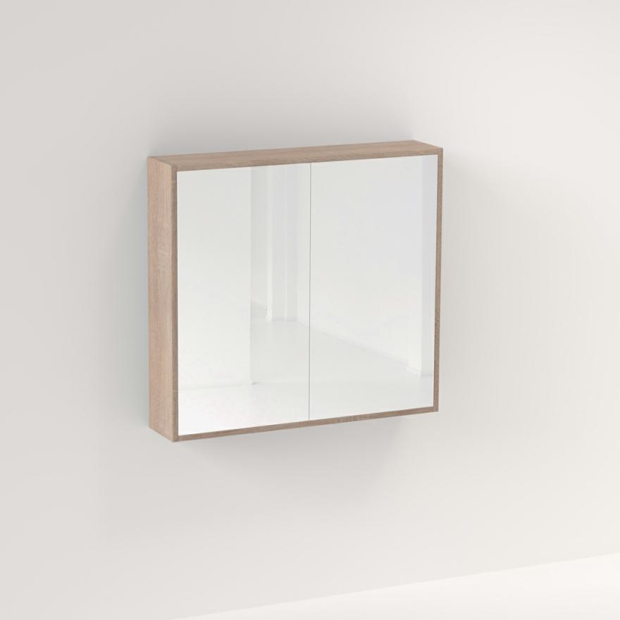 Myra 2 Door Mirror Cabinet 864Mm – White Ash Oak Mirror Cabinets