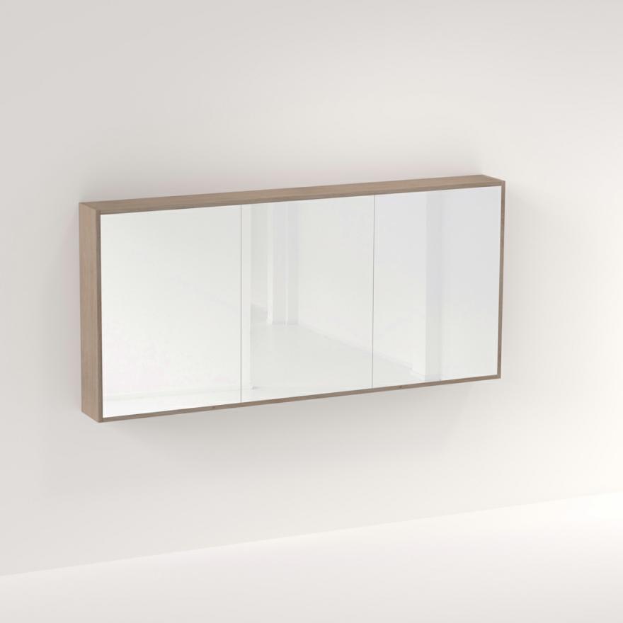 Myra 3-Door Mirror Cabinet 1728Mm – Pure Oak Mirror Cabinets