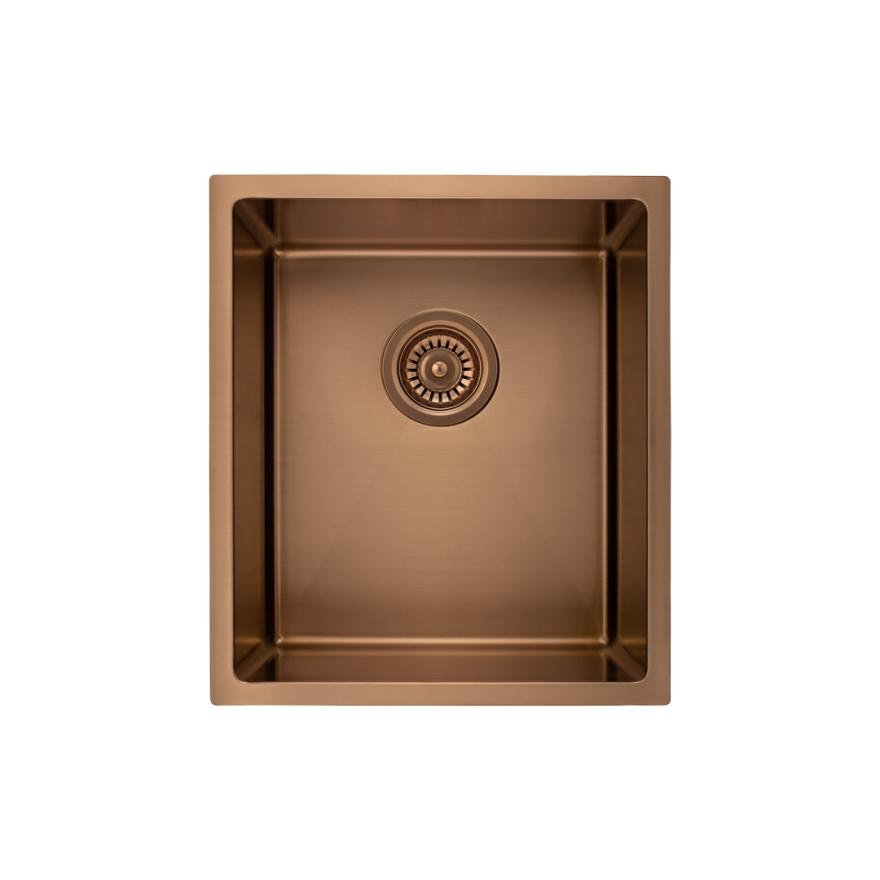 Ohelu Single Kitchen Sink 380Mm – Brushed Copper Kitchen Sinks