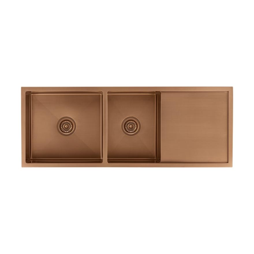 Ontario Double Kitchen Sink – Brushed Copper Double Sinks