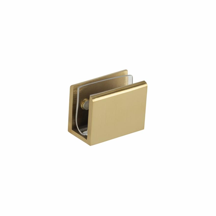 Pius Glass Panel Clip 10Mm – Brushed Brass Glass Hardware