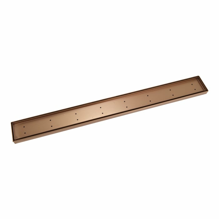 Pixi Tile Insert Shower Channel Waste 900Mm – Brushed Copper Floor Wastes And Channels