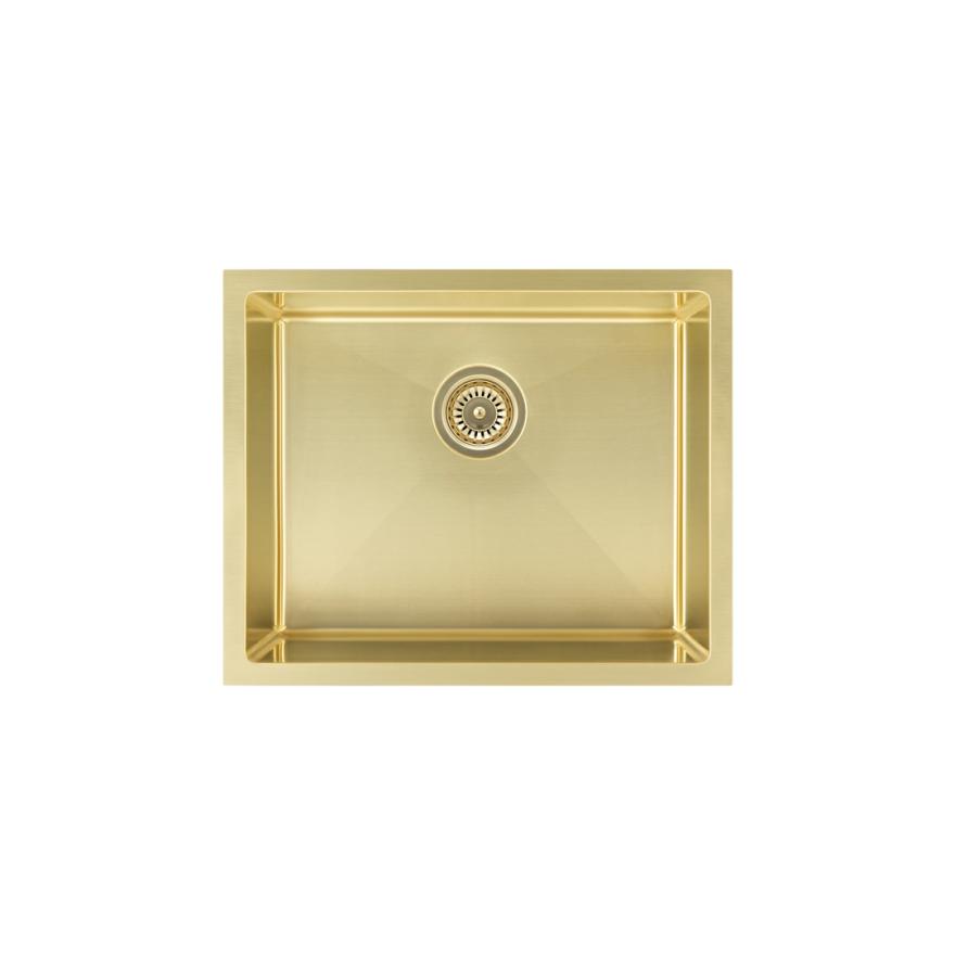 Seba Single Kitchen Sink 550Mm – Brushed Brass Kitchen Sinks