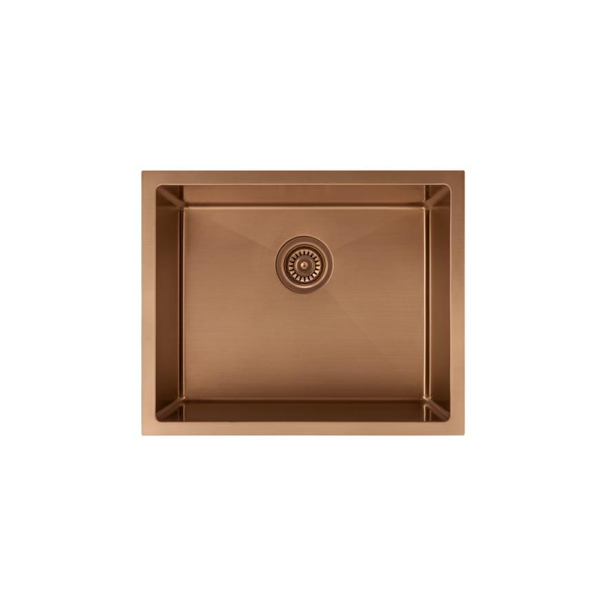 Seba Single Sink 550Mm (Deep) – Brushed Copper Kitchen Sinks