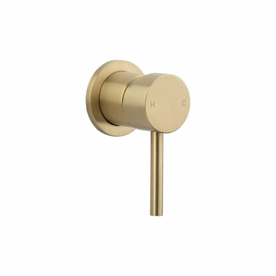 Sola Minimal Mixer – Brushed Brass Outdoor Tapware