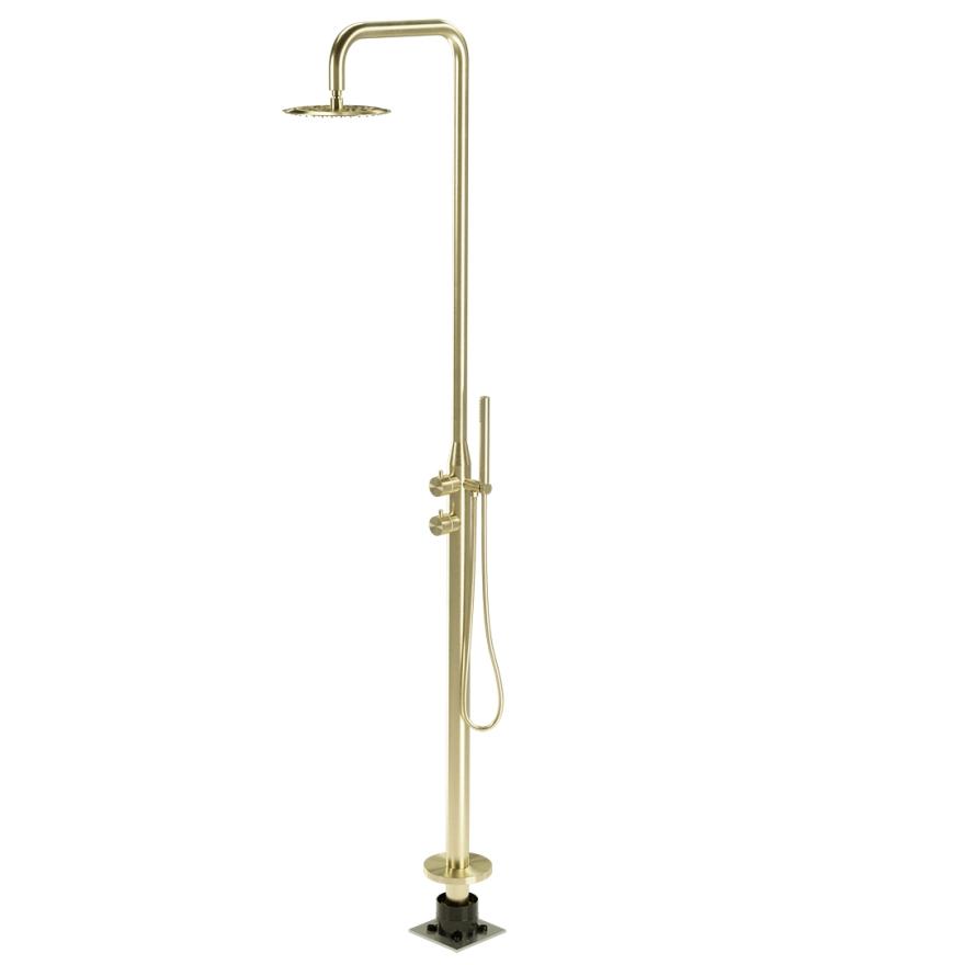 Sola Outdoor Shower Set – Brushed Brass Outdoor Showers