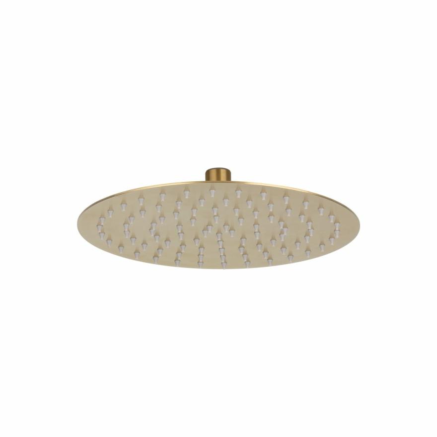 Sola Shower Head – Brushed Brass Outdoor Showers