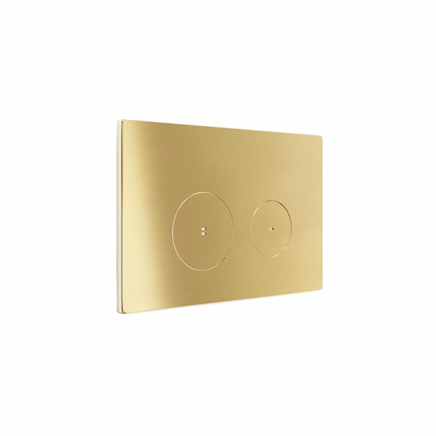 Zaaha Toilet Button & In-Wall Cistern – Brushed Brass Toilet