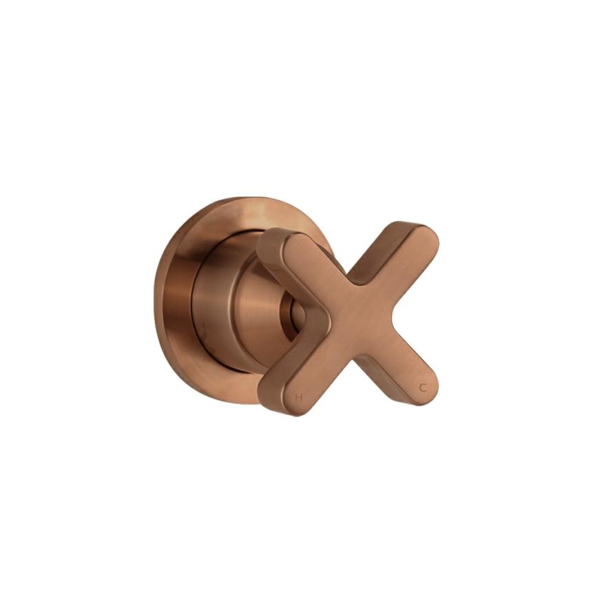 Cross – Progressive Single Mixer – Brushed Copper Shower Taps And Mixers