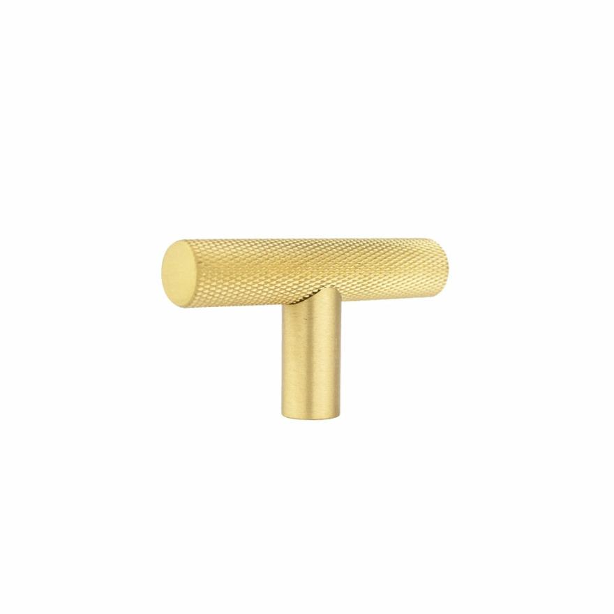 Tezra Textured Cabinetry T Pull – Brushed Brass Cabinetry Handles