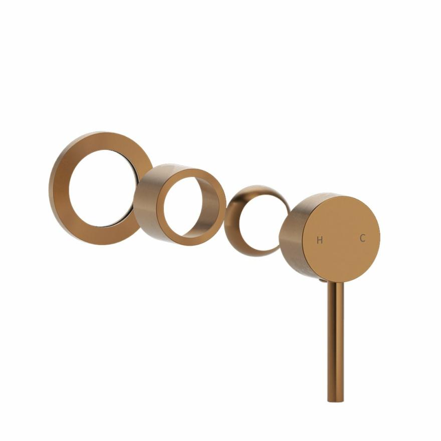 Elysian Minimal Handle Kit – Brushed Copper Shower Taps And Mixers