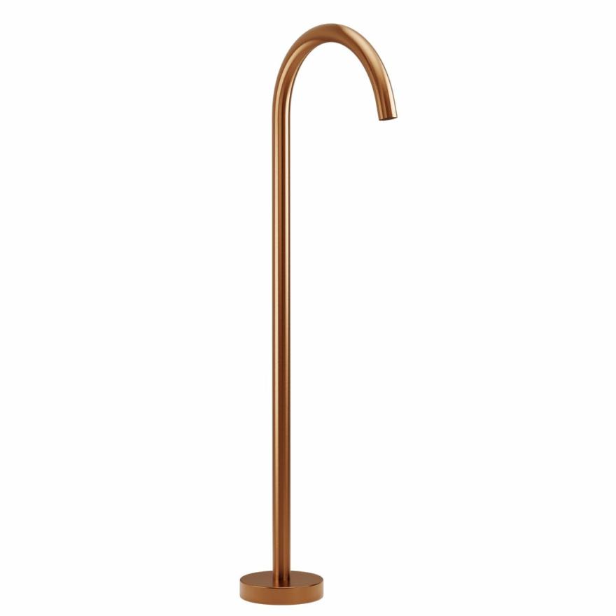 Floor Mounted Bath Filler – Brushed Copper Spouts And Bath Fillers