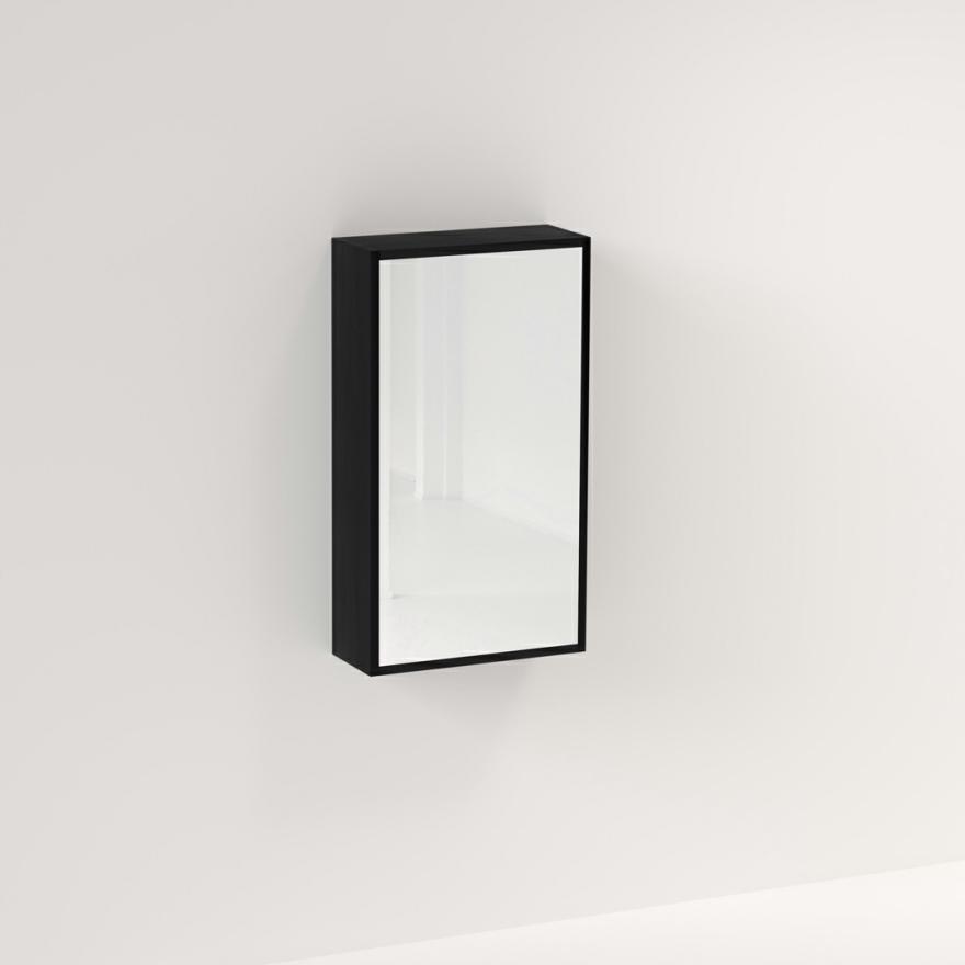 Myra 1 Door Mirror Cabinet 450Mm – Black Oak Mirror Cabinets