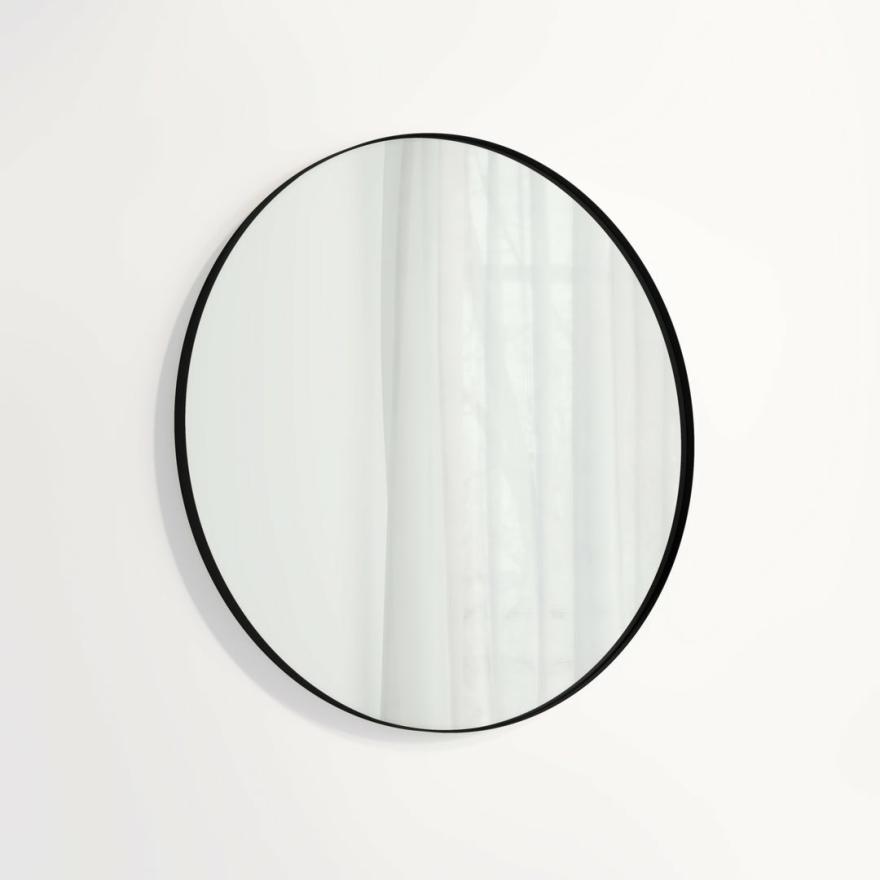 Round Mirror 800Mm – Matte Black Mirrors