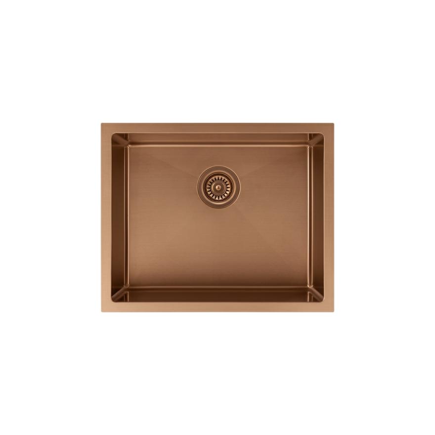 Seba Single Kitchen Sink 550Mm – Brushed Copper Kitchen Sinks